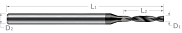 Miniature High Performance Drills-Flat Bottom Drill