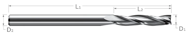 End Mills for Plastics-Finishers-Square Downcut-3 Flute-Slow Helix