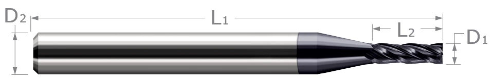 Miniature End Mills-Square-Stub & Standard-Metric