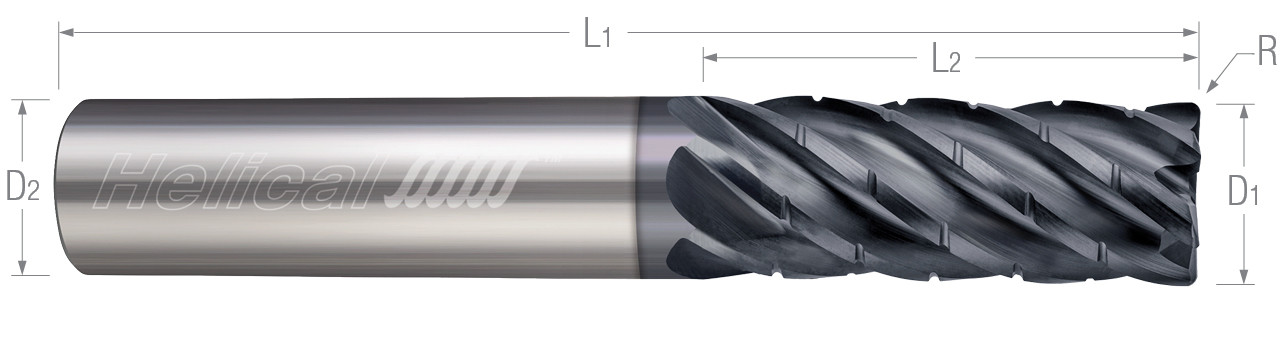 6 Flute-Corner Radius-Chipbreaker Rougher-Variable Pitch (Aplus)