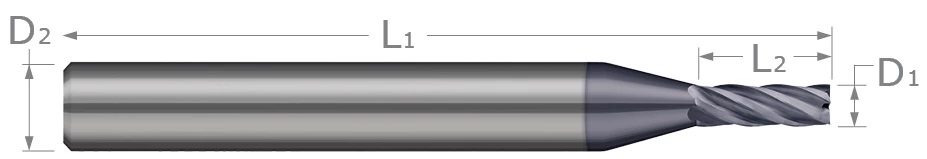 Miniature End Mills-Square-Stub & Standard-5 Flute