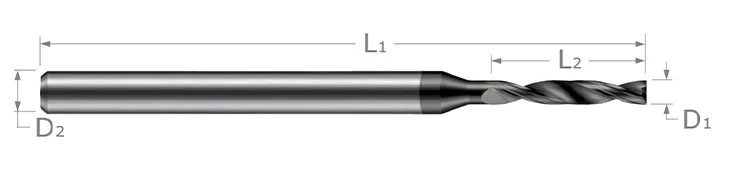 Miniature High Performance Drills-Flat Bottom Drill