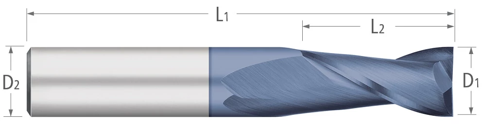 Carbide-2 Flute-Square-30° Helix-NC Tolerance