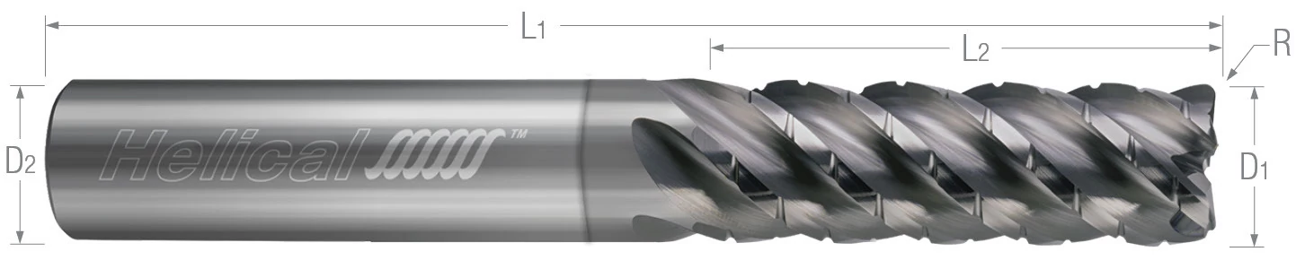 5 Flute-Corner Radius-Chipbreaker Rougher-Variable Pitch-For High Efficiency Milling