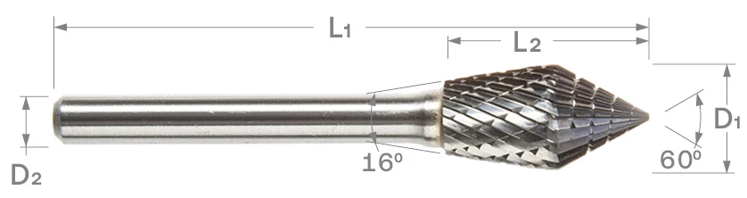 Combination Burs-SJ-Countersink 60°-Inverted Cone
