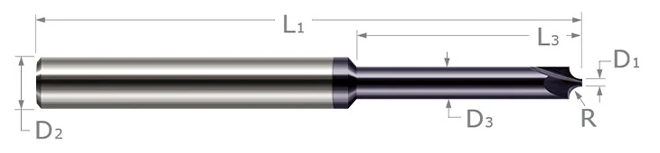 Corner Rounding End Mills-Long Reach-Flared