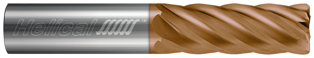 0.2500" (1/4) Cutter DIA x 0.2500" (1/4) Shank DIA x 0.0100" Radius x 0.3750" (3/8) Length of Cut x 2.0000" (2) Overall Length Carbide Corner Radius End Mill for Austenitic Stainless, 6 Flutes, TPLUS Coated - (HVSS-015-60250-R.010)