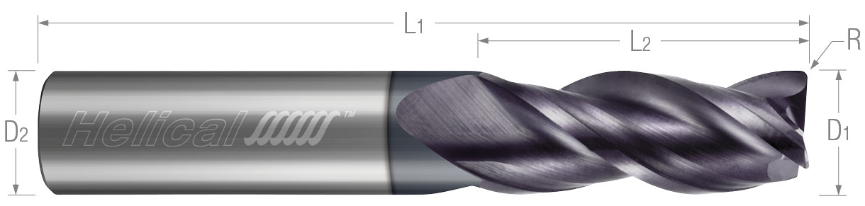 3 Flute, Corner Radius-Variable Pitch (Aplus)