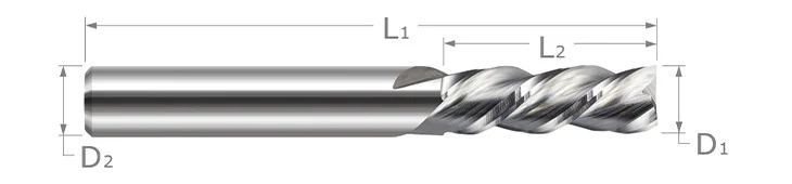 Variable Helix End Mills for Aluminum Alloys - Square - Downcut