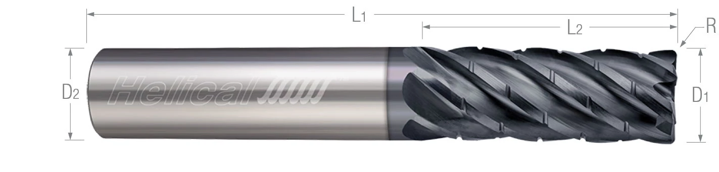 6 Flute-Corner Radius-Chipbreaker Rougher-Variable Pitch-For High Efficiency Milling