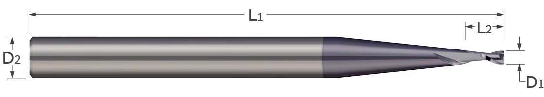 End Mills-Square-2 Flute-Stub & Standard-Miniature