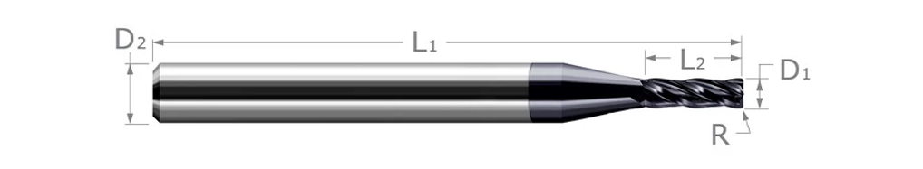 Harvey Tool 2554M  4mm Diameter x 5/8 LOC x 5/8 Shank x 3 OAL