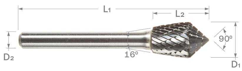 Combination Burs-SK-Countersink 90°-Inverted Cone