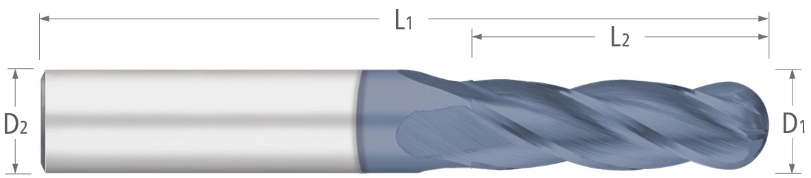 Cobalt-4 Flute-Ball-30° Helix