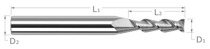 High Helix End Mills for Aluminum Alloys-45° Helix-Square