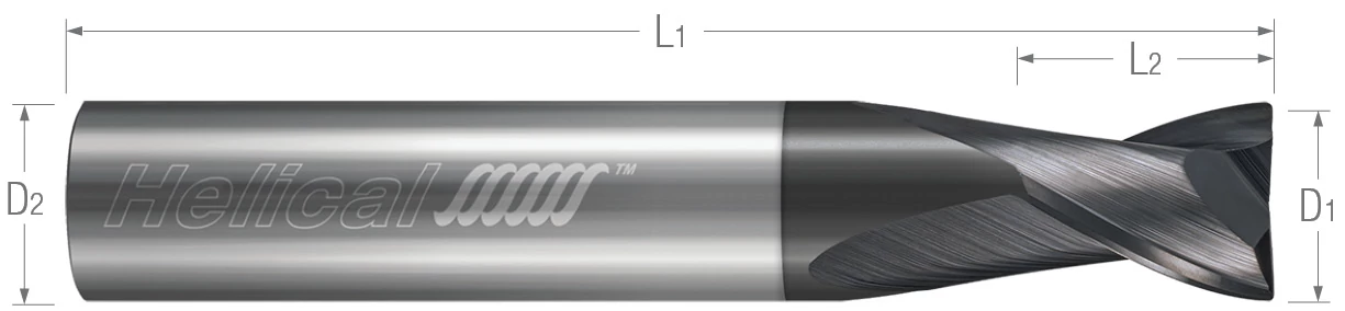 2 Flute-Corner Radius-30° Helix