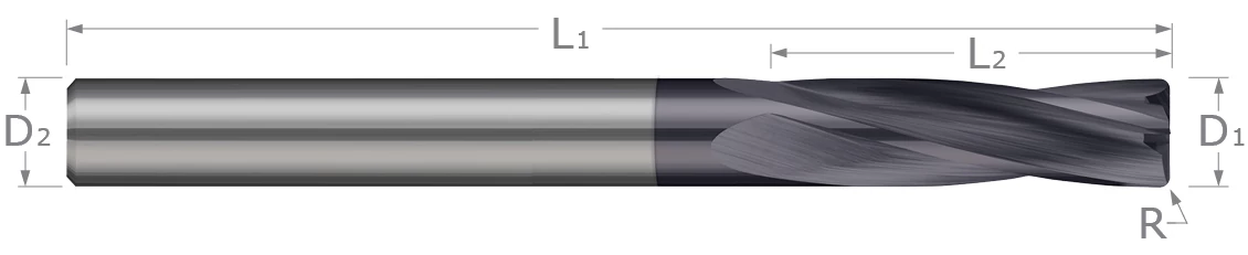 Counterbores-Flat Bottom-Corner Radius