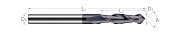 Drill/End Mills-Helical Tip-2 Flute