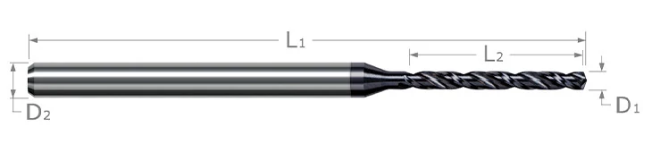 Miniature High Performance Drills-Hardened Steels-Metric
