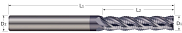 End Mills for Steels & High Temp Alloys-Square-4 Flute-Chipbreaker Rougher