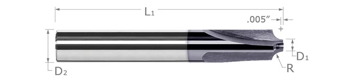 Corner Rounding End Mills-3 Flute-Flared