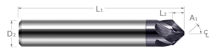 Chamfer Cutters-Pointed & Flat End-Helical Flutes