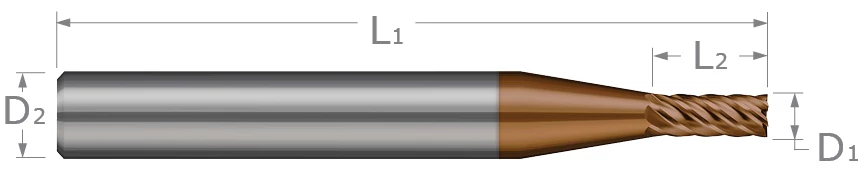 Variable Pitch End Mills for Titanium Alloys-Square