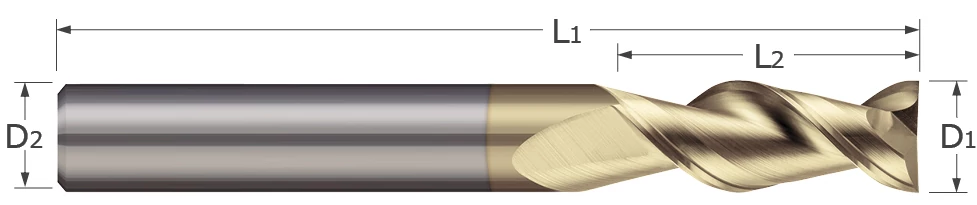 End Mills for Aluminum Alloys-Square-2 & 3 Flute-Stub & Standard