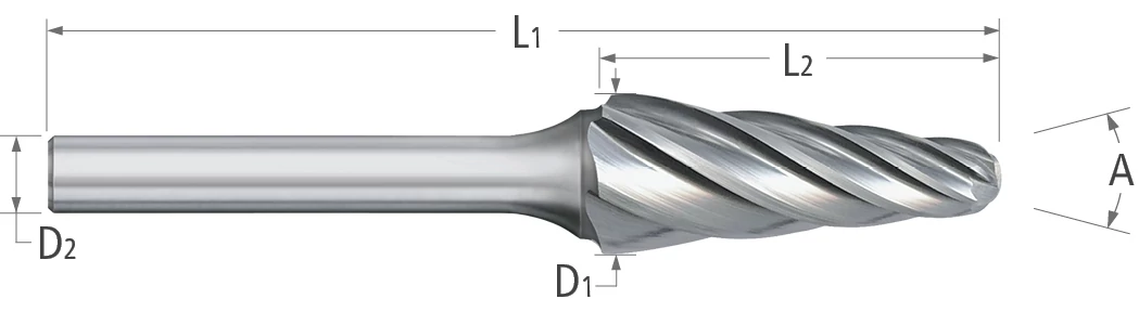 Burs-Included Angle with Radius End-SL-For Aluminum