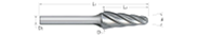 Burs-Included Angle with Radius End-SL-For Aluminum