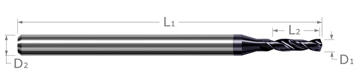 Miniature High Performance Drills-Prehardened Steels
