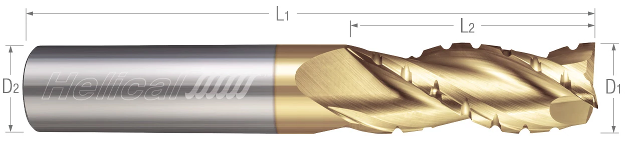 3 Flute-Square-35° Helix-Variable Pitch-Chipbreaker