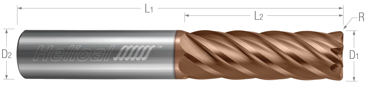 6 Flute-Corner Radius-Variable Pitch-For High Efficiency Milling