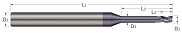 End Mills for Steels & High Temp Alloys-Square-2 & 3 Flute-Long Reach, Stub Flute