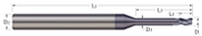 End Mills for Steels & High Temperature Alloys-Square-2 & 3 Flute-Long Reach, Stub Flute