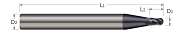 End Mills for Steels & High Temperature Alloys-Ball-2 & 3 Flute-Stub Flute