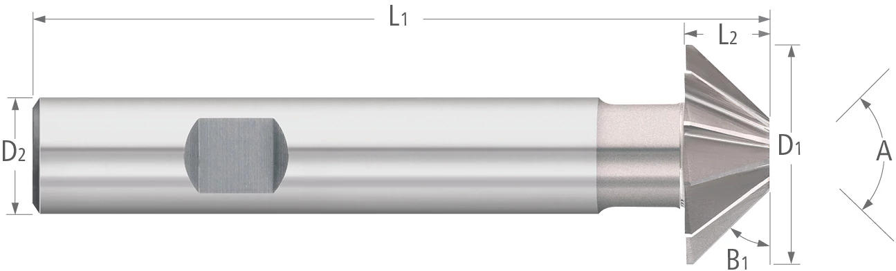 Chamfer Mills-High Speed Steel-Reduced Shank-Flat Tip
