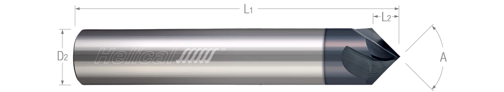 Axial Rake Chamfer Mills-Helical Flute-2 & 4 Flute-High Performance-Pointed