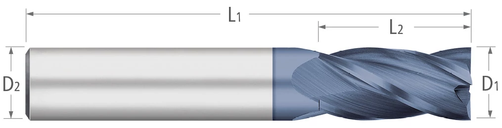 Carbide-4 Flute-Square-30° Helix-NC Tolerance