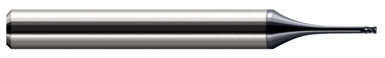 0.0140" Cutter DIA x 0.0230" Length of Cut x 0.0840" Reach Carbide Hexalobe Cutter, 4 Flutes, AlTiN Nano Coated