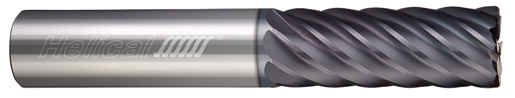 0.2500" (1/4) Cutter DIA x 0.2500" (1/4) Shank DIA x 0.0200" Radius x 0.3750" (3/8) Length of Cut x 2.0000" (2) Overall Length Carbide Corner Radius End Mill for Steel, 7 Flutes, APLUS Coated - (HXF-S-070250-R.020)
