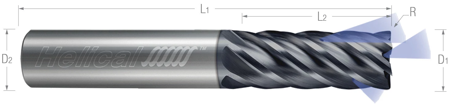 6 Flute-Corner Radius-Coolant Through-Variable Pitch-For High Efficiency Milling