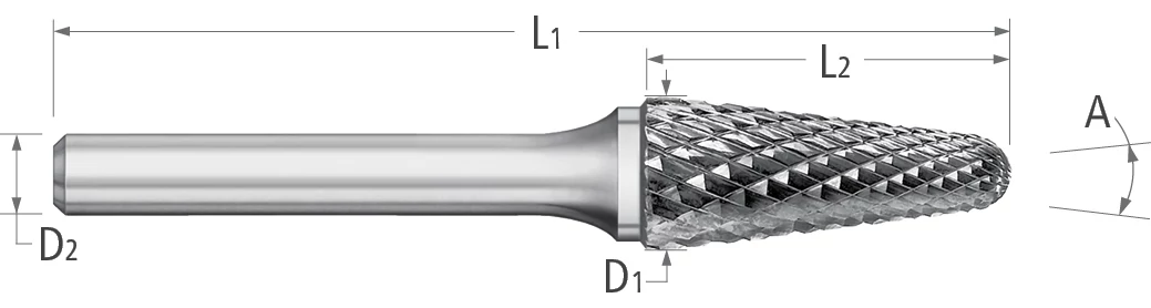 Burs-Included Angle with Radius End-SL