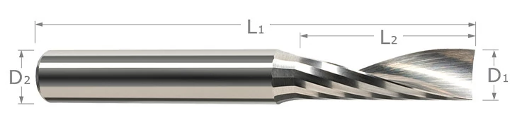 End Mills for Plastics-Square Upcut-Single Flute