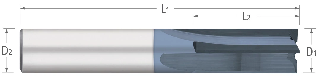 Carbide-4 Flute-Square-Straight Flute