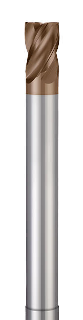 GS Tooling 3/16" Carbide End Mill - 4-Flute, Corner Radius, Typhoon Red Series For Hard Metals