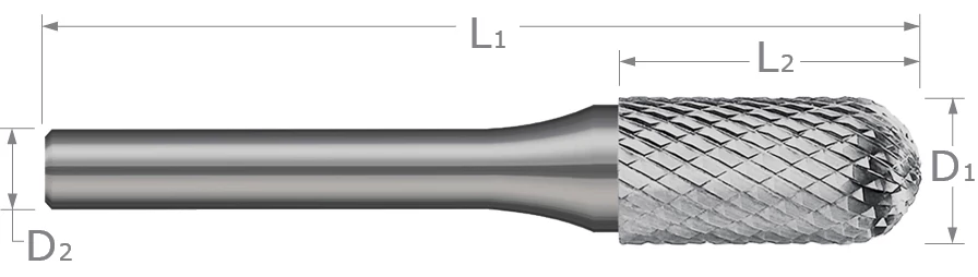 Burs-Cylindrical Ball Nose-SC Double Cut