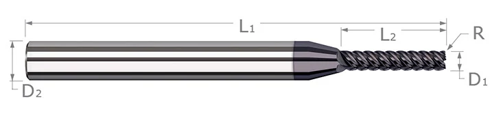 Variable Helix End Mills for High Temp Alloys-Finishers-Corner Radius