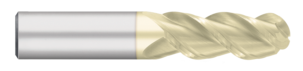 General Purpose End Mills - Carbide - For Aluminum - 3 Flute - Ball - 45 degree Helix