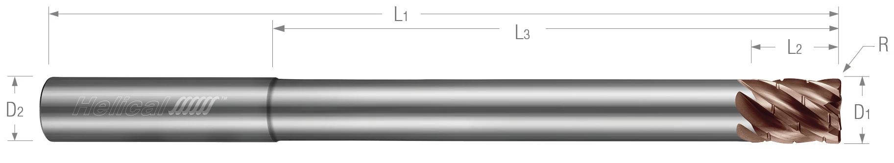 Stainless High Temp-6 Flute-Corner Radius-Variable Pitch-Chipbreaker-Reduced Neck